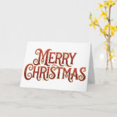 Carte Elegant Red and Gold Glitter Merry Christmas (Fleur jaune)
