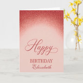 Carte Elegant Red Blush Gradient Birthday (Fleur jaune)