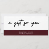 Carte Elegant Red Gift Certificate  (Dos)