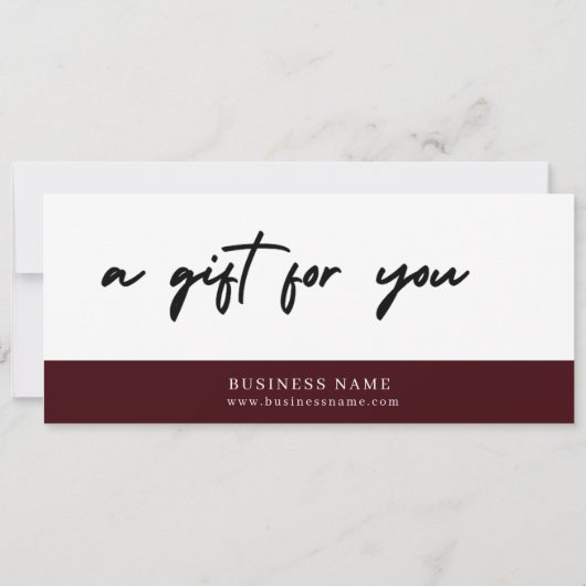 Carte Elegant Red Gift Certificate  (Dos)