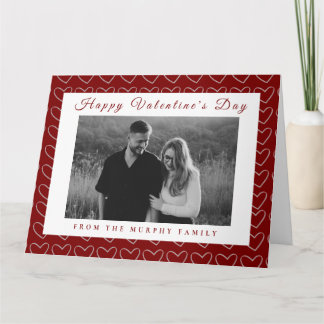 Carte Elegant Red Hearts Happy Valentines Day 1 Photo 