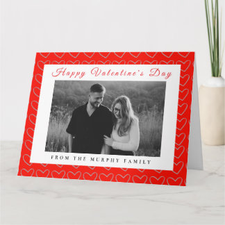 Carte Elegant Red Hearts Happy Valentines Day 1 Photo 