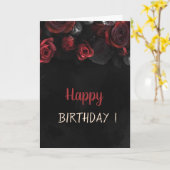 Carte Elégant Red Roses Gothique Anniversaire (Fleur jaune)