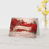 Carte Elegant Red Roses & Hearts Valentine’s Day (Fleur jaune)