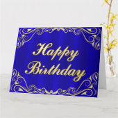 Carte Élégant Regal Golden Typography Anniversaire Salut (Fleur jaune)