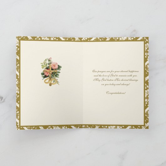 Carte Élégant Religieux Catholique Mary Joseph Mariage (Intérieur)