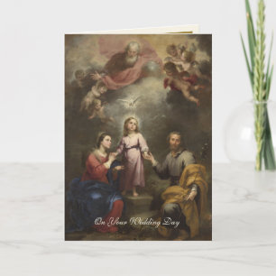 Carte Élégant Religieux Catholique Sainte Famille Mariag