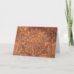 Carte Elégant Renaissance Antique Cuir Damask
