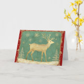 Carte Elégant renne avec Snowflakes Design (Fleur jaune)