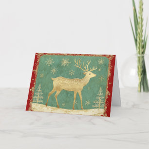 Carte Elégant renne avec Snowflakes Design