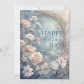 Carte Élégant Romantique Floral Mariage Félicitations (Devant)