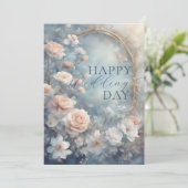 Carte Élégant Romantique Floral Mariage Félicitations (Debout devant)