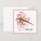 Carte Élégant rose (Devant / Derrière)