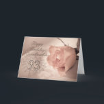 Carte Elegant rose 93rd birthday<br><div class="desc">Un élégant rose pâle sur un arrière - plan en dentelle. Une belle carte qui fera plaisir à votre grand-mère.</div>