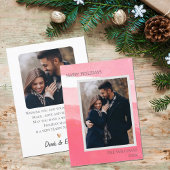 Carte Elégant rose blanc Abstrait photo Joyeux jours fér