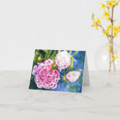 Carte Elégant rose blanc classique aquarelle floral (Fleur jaune)