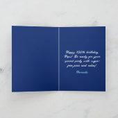 Carte Elégant Rose bleu 100e anniversaire (Intérieur)