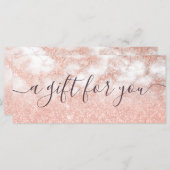 Carte Elégant rose en cuivre or parties scintillant maqu (Devant / Derrière)