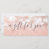 Carte Elégant rose en cuivre or parties scintillant maqu (Devant)