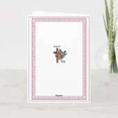 Carte Élégant rose et blanc bébé bébé fille Baptême (Dos)