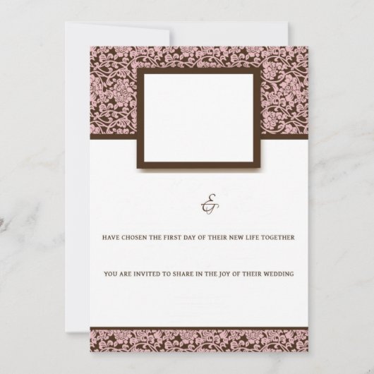 Carte Élégant Rose Et Brown (Devant)