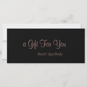 Carte Élégant Rose Gold Black Salon Certificat cadeau