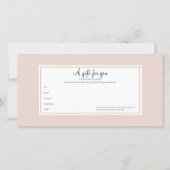 Carte Élégant Rose Gold Certificat cadeau (Devant)