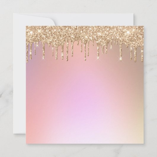 Carte Élégant Rose Gold Parties scintillant Drift Certif (Dos)