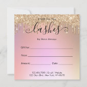Carte Élégant Rose Gold Parties scintillant Drift Certif (Devant)