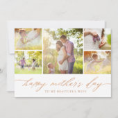 Carte Élégant Rose Gold Script Mère's Day Photo (Devant)