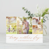 Carte Élégant Rose Gold Script Mère's Day Photo (Debout devant)