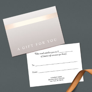 Carte Elegant Rose Gold Striped Modern Venin Certificate