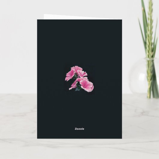 Carte Élégant rose Hollyhock Mallow Malva Flower (Dos)