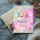 Carte Elegant rose iridescente argent parties scintillan