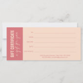 Carte Elegant Rose & Ivory Business Gift Certificate (Devant)
