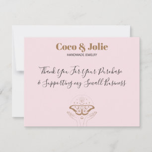Carte Élégant rose Mystique Personnalisé Logo Merci