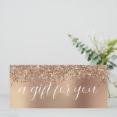 Carte Elégant rose or parties scintillant maquillage & c (Debout devant)