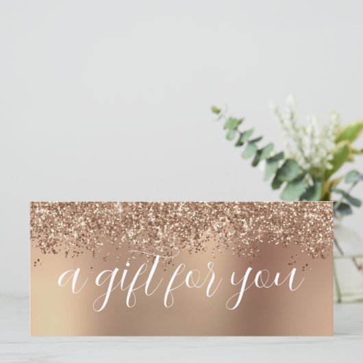 Carte Elégant rose or parties scintillant maquillage & c (Debout devant)