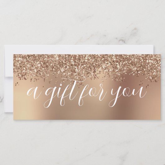 Carte Elégant rose or parties scintillant maquillage & c (Devant)