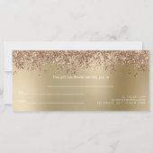 Carte Elégant rose or parties scintillant maquillage & c (Dos)