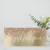 Carte Elégant rose or parties scintillant maquillage & c (Debout devant)