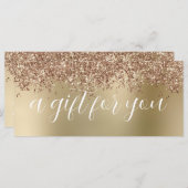 Carte Elégant rose or parties scintillant maquillage & c (Devant / Derrière)