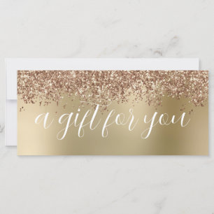 Carte Elégant rose or parties scintillant maquillage & c