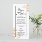 Carte Élégant rose Orange fleurs florales élégant script (Debout devant)