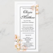 Carte Élégant rose Orange fleurs florales élégant script (Devant / Derrière)