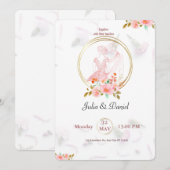 Carte Elégant rose rose rose florale peinture aquarelle (Devant / Derrière)