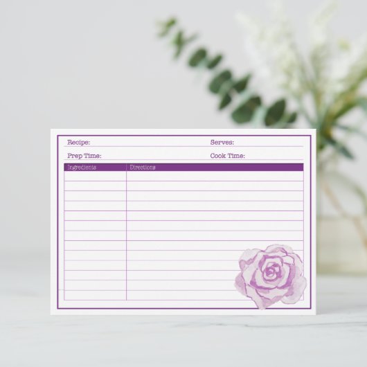 Carte Élégant Rose violet (Debout devant)