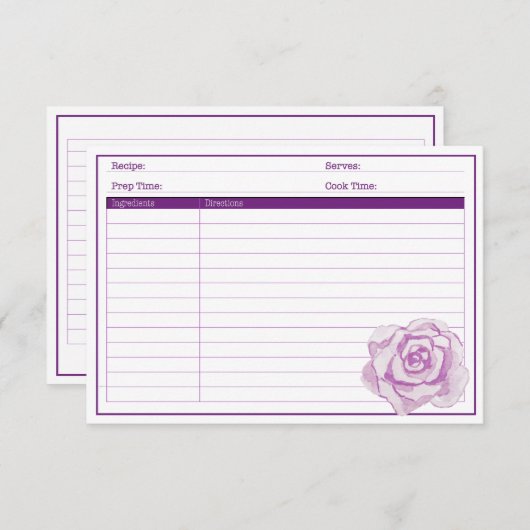 Carte Élégant Rose violet (Devant / Derrière)