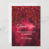 Carte Elégant rouge faux gouttes de parties scintillant (Devant)