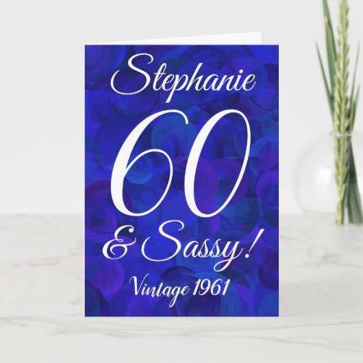 Carte Elégant Royal Blue 60 et Sassy Birthday (Devant)